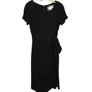 Moulinette Soeurs Women's Shift Faux Wrap Dress Evening Classic Black Size Small